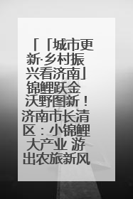 「城市更新·乡村振兴看济南」锦鲤跃金 沃野图新！济南市长清区：小锦鲤大产业 游出农旅新风景