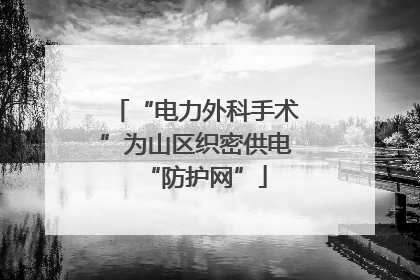 “电力外科手术”为山区织密供电“防护网”
