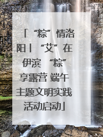 “粽”情洛阳丨“艾”在伊滨 “粽”享露营 端午主题文明实践活动启动