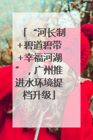 “河长制+碧道碧带+幸福河湖”，广州推进水环境提档升级