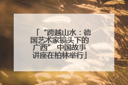 “跨越山水：德国艺术家镜头下的广西” 中国故事讲座在柏林举行