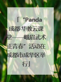 “Panda成都·华教云课堂——峨眉武术正青春”活动在成都市成华区举行