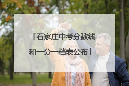 石家庄中考分数线和一分一档表公布