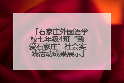 石家庄外国语学校七年级4班“我爱石家庄”社会实践活动成果展示