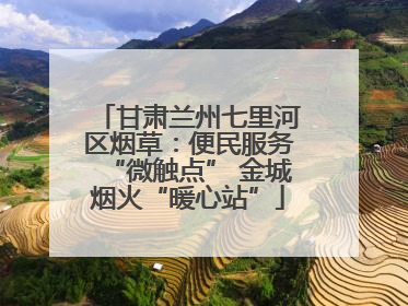 甘肃兰州七里河区烟草：便民服务“微触点” 金城烟火“暖心站”