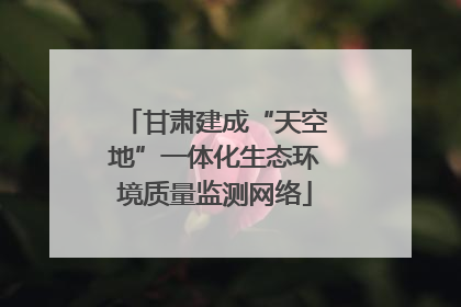 甘肃建成“天空地”一体化生态环境质量监测网络