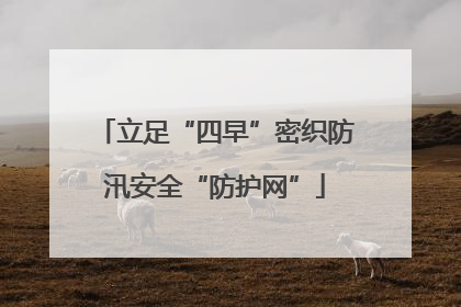 立足“四早”密织防汛安全“防护网”