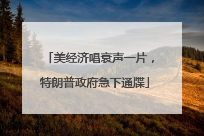 美经济唱衰声一片，特朗普政府急下通牒