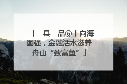一县一品⑥丨向海图强，金融活水滋养舟山“致富鱼”