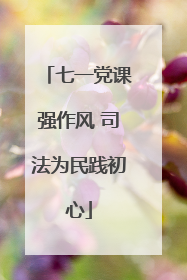 七一党课强作风 司法为民践初心