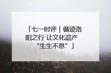 七一时评｜循迹洛阳之行 让文化遗产“生生不息”