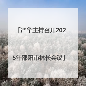 严华主持召开2025年邵阳市林长会议