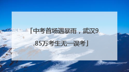 中考首场遇暴雨，武汉9.85万考生无一误考