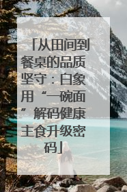 从田间到餐桌的品质坚守：白象用“一碗面”解码健康主食升级密码