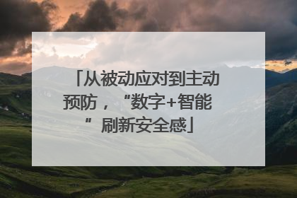 从被动应对到主动预防，“数字+智能”刷新安全感