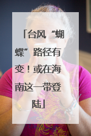 台风“蝴蝶”路径有变！或在海南这一带登陆