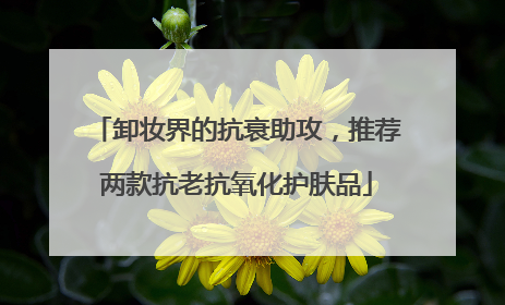 卸妆界的抗衰助攻，推荐两款抗老抗氧化护肤品