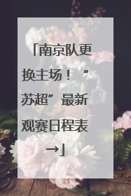 南京队更换主场！“苏超”最新观赛日程表→