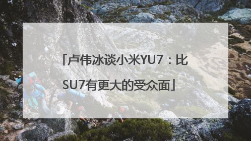 卢伟冰谈小米YU7：比SU7有更大的受众面
