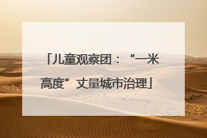 儿童观察团：“一米高度”丈量城市治理