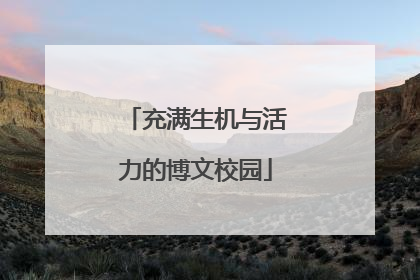 充满生机与活力的博文校园