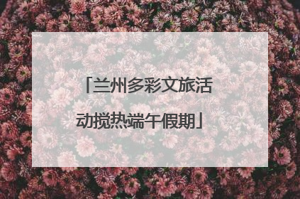 兰州多彩文旅活动搅热端午假期
