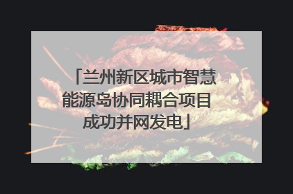 兰州新区城市智慧能源岛协同耦合项目成功并网发电