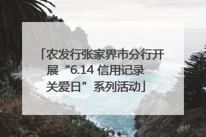 农发行张家界市分行开展“6.14 信用记录关爱日”系列活动