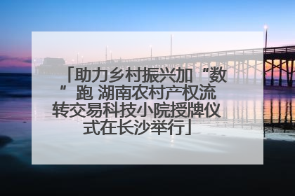 助力乡村振兴加“数”跑 湖南农村产权流转交易科技小院授牌仪式在长沙举行