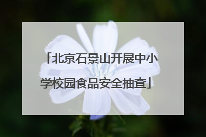 北京石景山开展中小学校园食品安全抽查