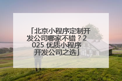 北京小程序定制开发公司哪家不错？2025 优质小程序开发公司之选