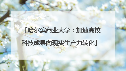 哈尔滨商业大学：加速高校科技成果向现实生产力转化