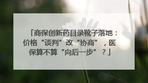 商保创新药目录靴子落地：价格“谈判”改“协商”，医保算不算“向后一步”？