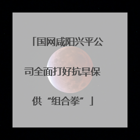 国网咸阳兴平公司全面打好抗旱保供“组合拳”