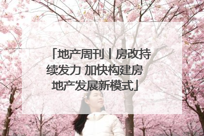 地产周刊丨房改持续发力 加快构建房地产发展新模式
