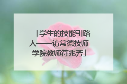 学生的技能引路人——访常德技师学院教师符兆芳