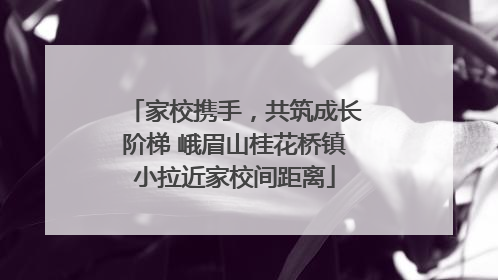 家校携手，共筑成长阶梯 峨眉山桂花桥镇小拉近家校间距离