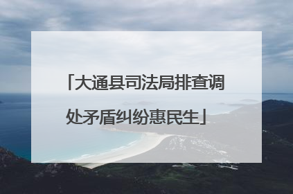 大通县司法局排查调处矛盾纠纷惠民生