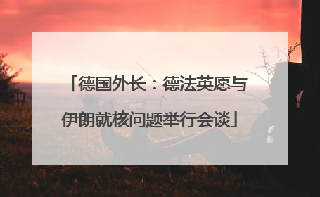 德国外长：德法英愿与伊朗就核问题举行会谈