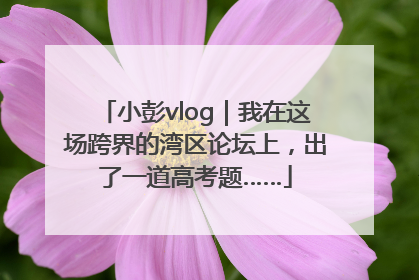 小彭vlog｜我在这场跨界的湾区论坛上，出了一道高考题……