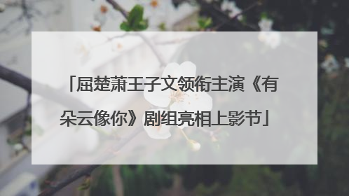 屈楚萧王子文领衔主演《有朵云像你》剧组亮相上影节