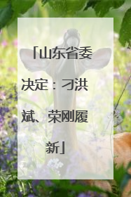 山东省委决定：刁洪斌、荣刚履新