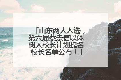 山东两人入选，第六届蔡崇信以体树人校长计划提名校长名单公布！