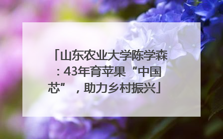 山东农业大学陈学森：43年育苹果“中国芯”，助力乡村振兴