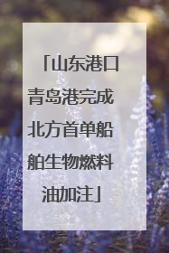 山东港口青岛港完成北方首单船舶生物燃料油加注