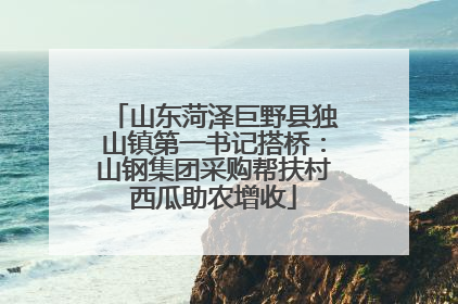 山东菏泽巨野县独山镇第一书记搭桥：山钢集团采购帮扶村西瓜助农增收