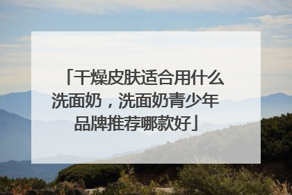 干燥皮肤适合用什么洗面奶，洗面奶青少年品牌推荐哪款好