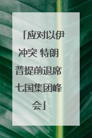 应对以伊冲突 特朗普提前退席七国集团峰会