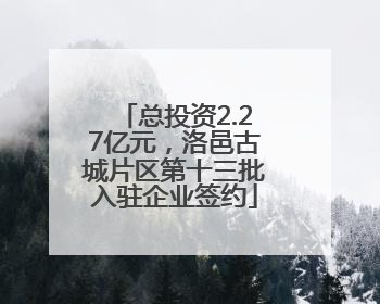 总投资2.27亿元，洛邑古城片区第十三批入驻企业签约
