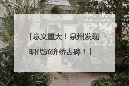 意义重大！泉州发现明代通济桥古碑！
